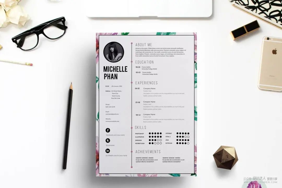 排版时尚的个人简历模板,多种格式请收藏好(图1) 普通简历表格_简历表一般用什么格式_简历表格怎么写