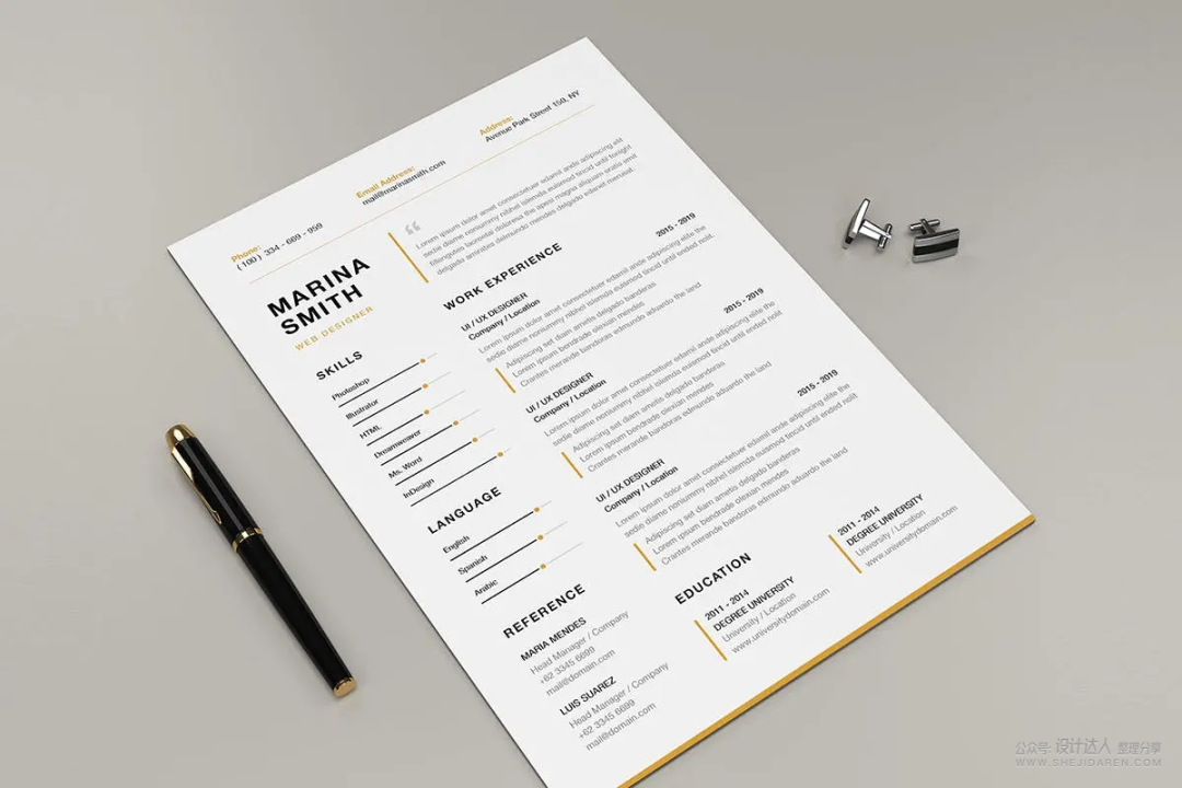 排版时尚的个人简历模板,多种格式请收藏好(图15) 简历表一般用什么格式_普通简历表格_简历表格怎么写