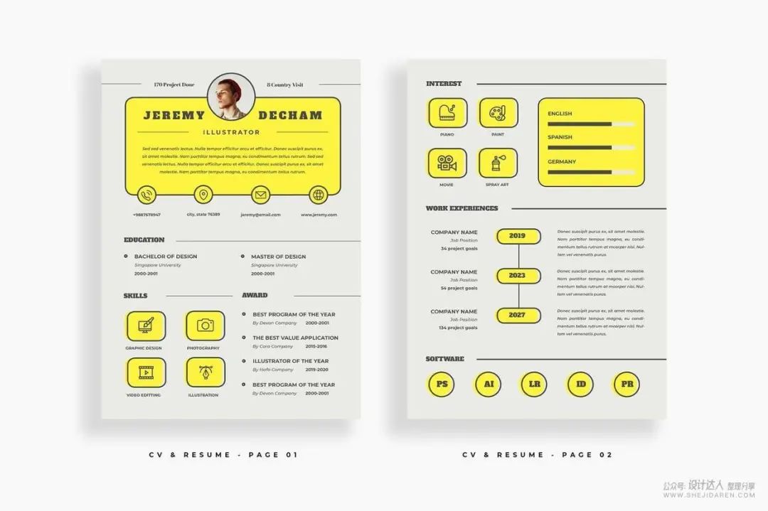 排版时尚的个人简历模板,多种格式请收藏好(图20) 简历表一般用什么格式_简历表格怎么写_普通简历表格