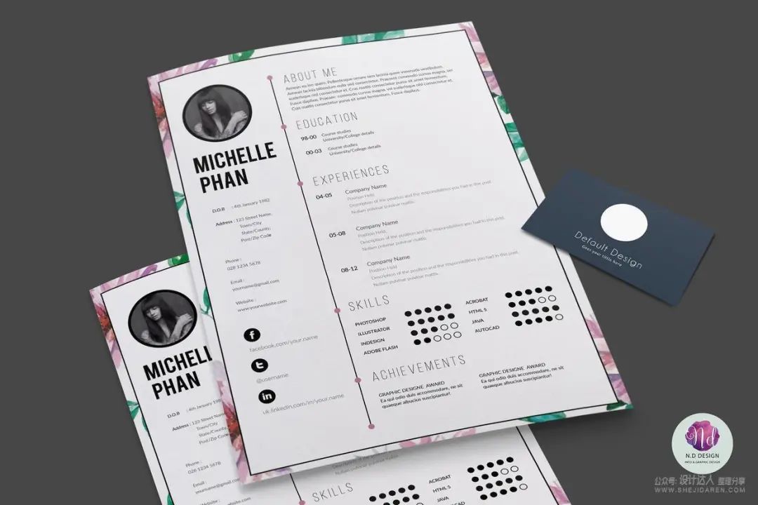 排版时尚的个人简历模板,多种格式请收藏好(图25) 普通简历表格_简历表一般用什么格式_简历表格怎么写