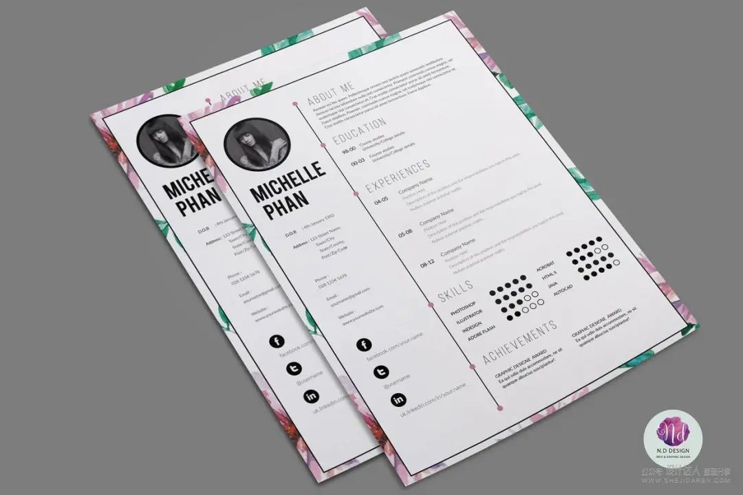 排版时尚的个人简历模板,多种格式请收藏好(图26) 普通简历表格_简历表一般用什么格式_简历表格怎么写